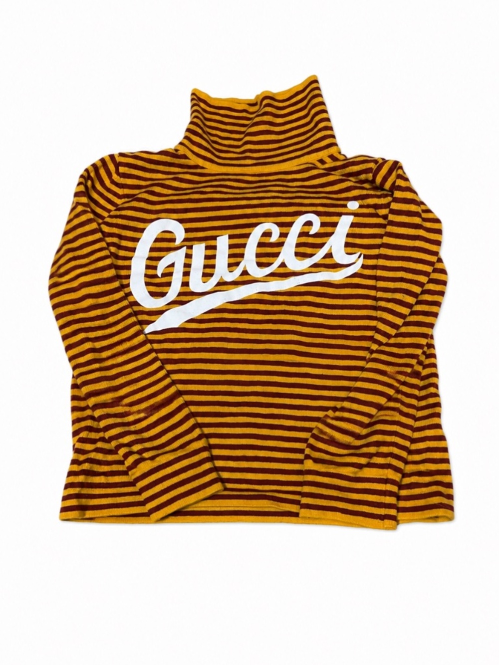 Gucci Kids Striped Turtleneck Sweater 3T/4T Unisex Logo Knit Top EUC